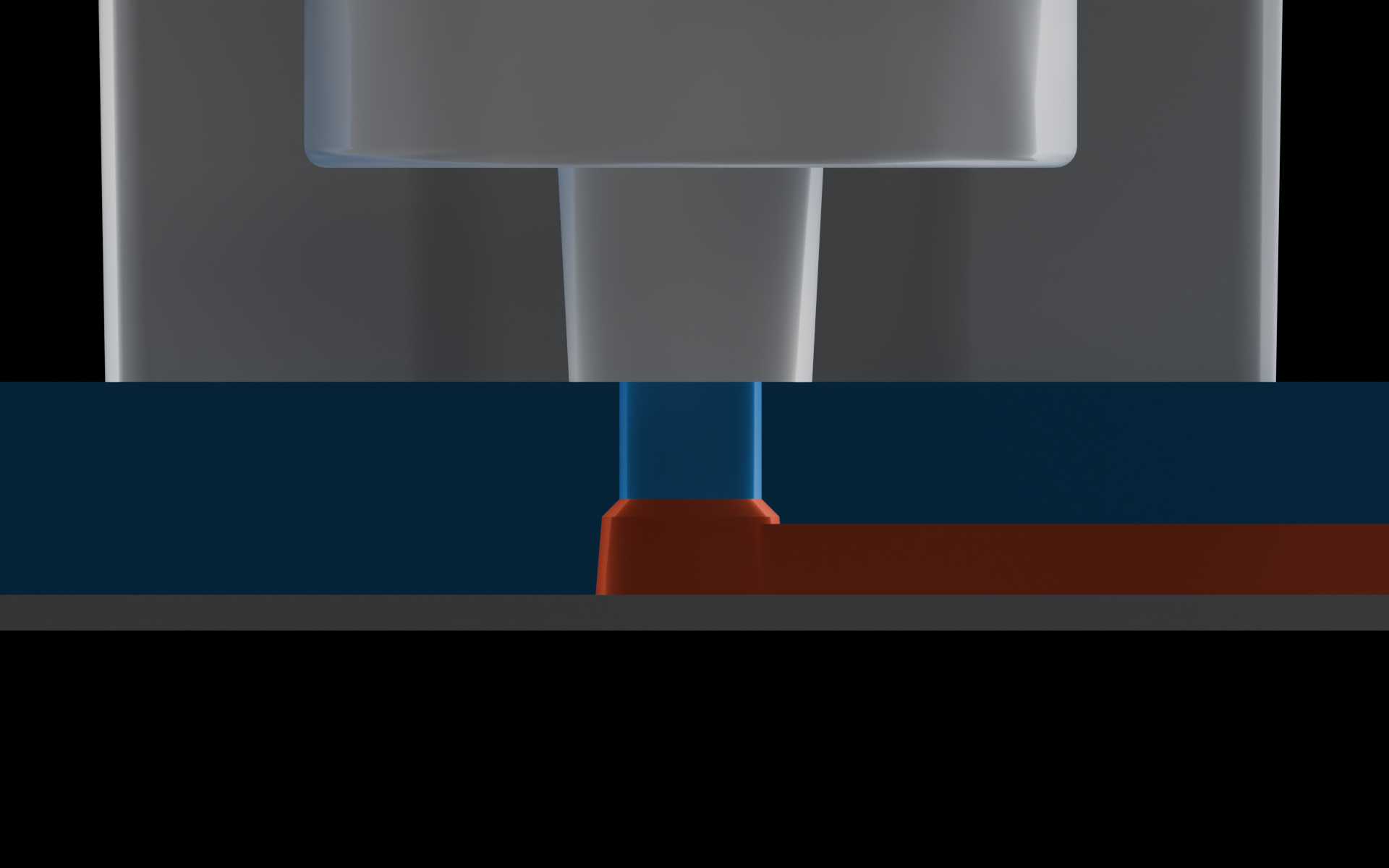 Zoom-in of the molded microfeature near a 1/4-28 port.