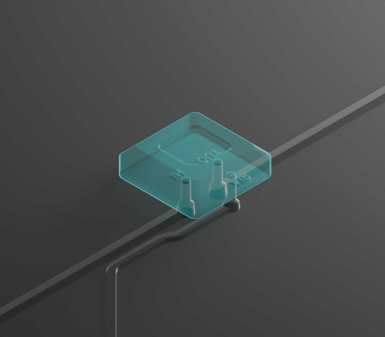 The MV-1 microvalve with liquid flowing in from the left and out to the right. A second air channel is connected to the microvalve. As air pressure is applied, liquid stops flowing through the microvalve.